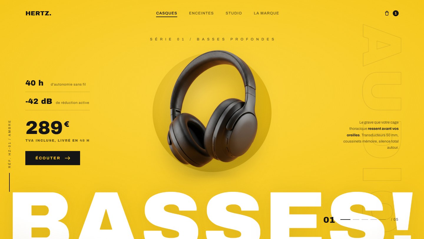 Aperçu de la démo BASSES!, thème Produit
