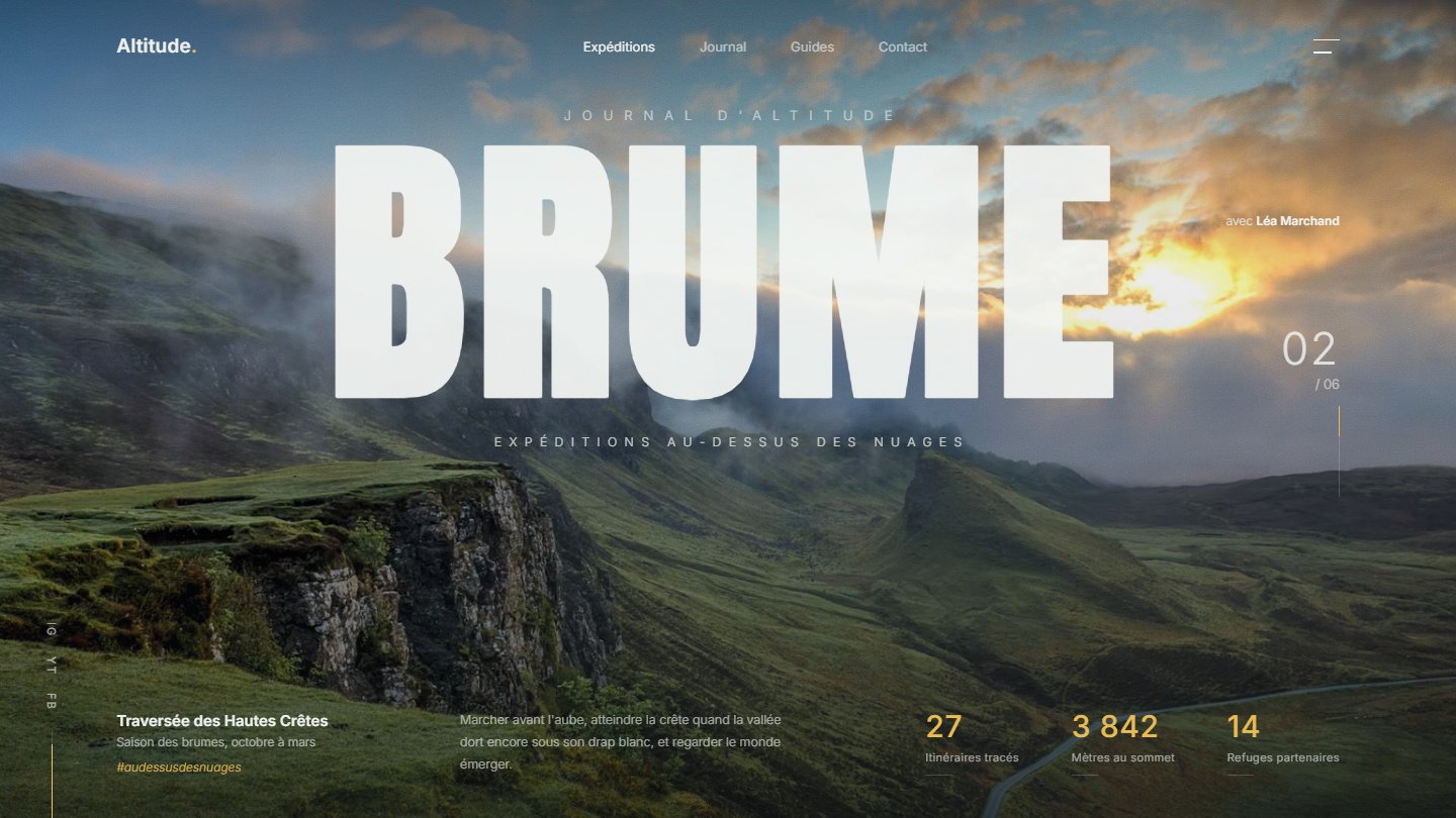 Aperçu de la démo BRUME, thème Outdoor