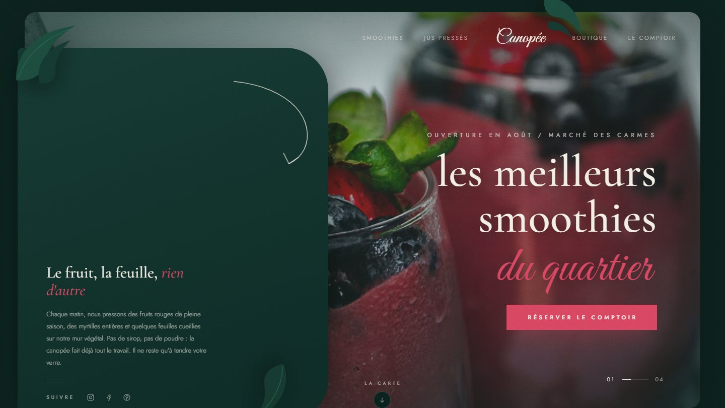 Aperçu de la démo CANOPÉE, thème Food