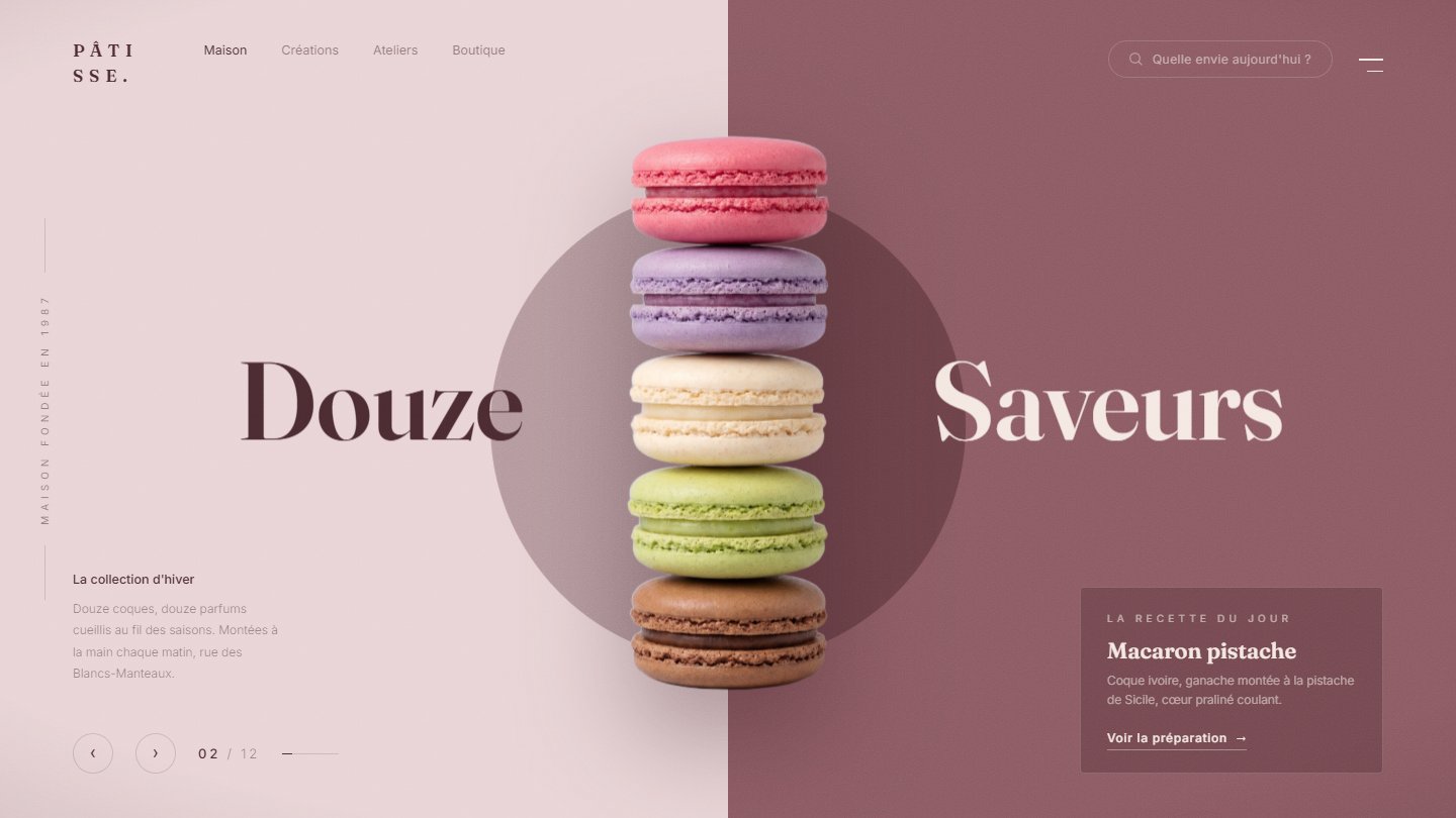 Aperçu de la démo DOUZE SAVEURS, thème Pâtisserie