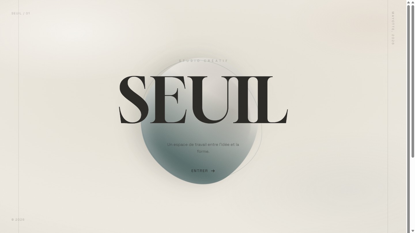 Aperçu de la démo SEUIL, thème Studio créatif