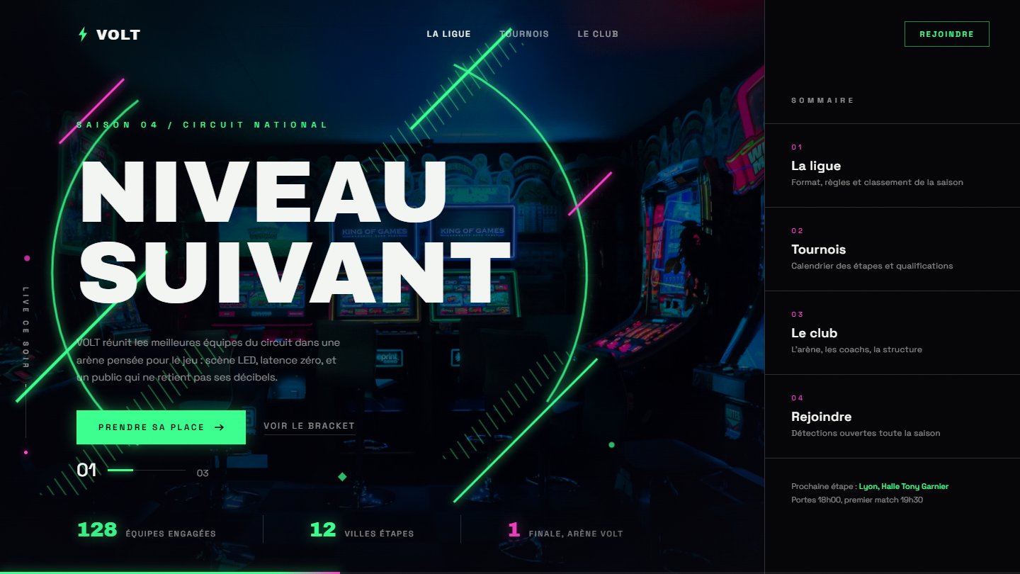 Aperçu de la démo VOLT, thème E-sport