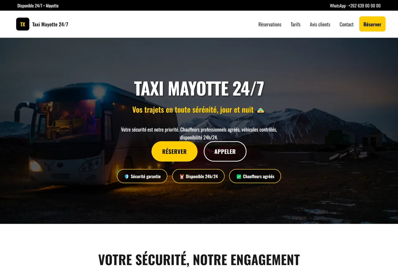 Aperçu du modèle Artisan taxi local - VTC