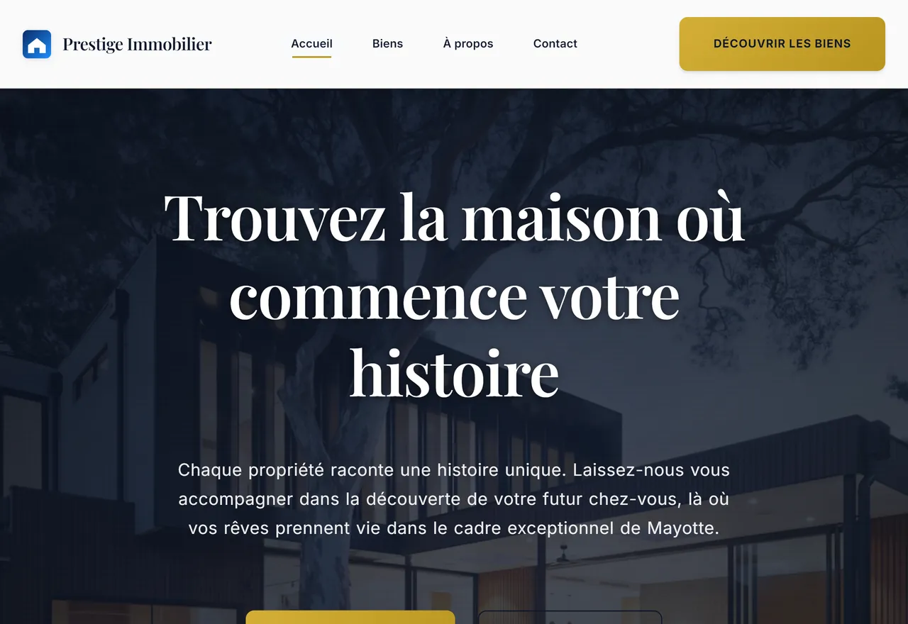 Aperçu du modèle Agence immobilière